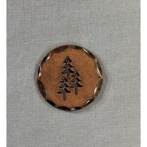 Pine Trees PRG Bespoke Golf Ball Marker Copper Hammered Edge Accessories